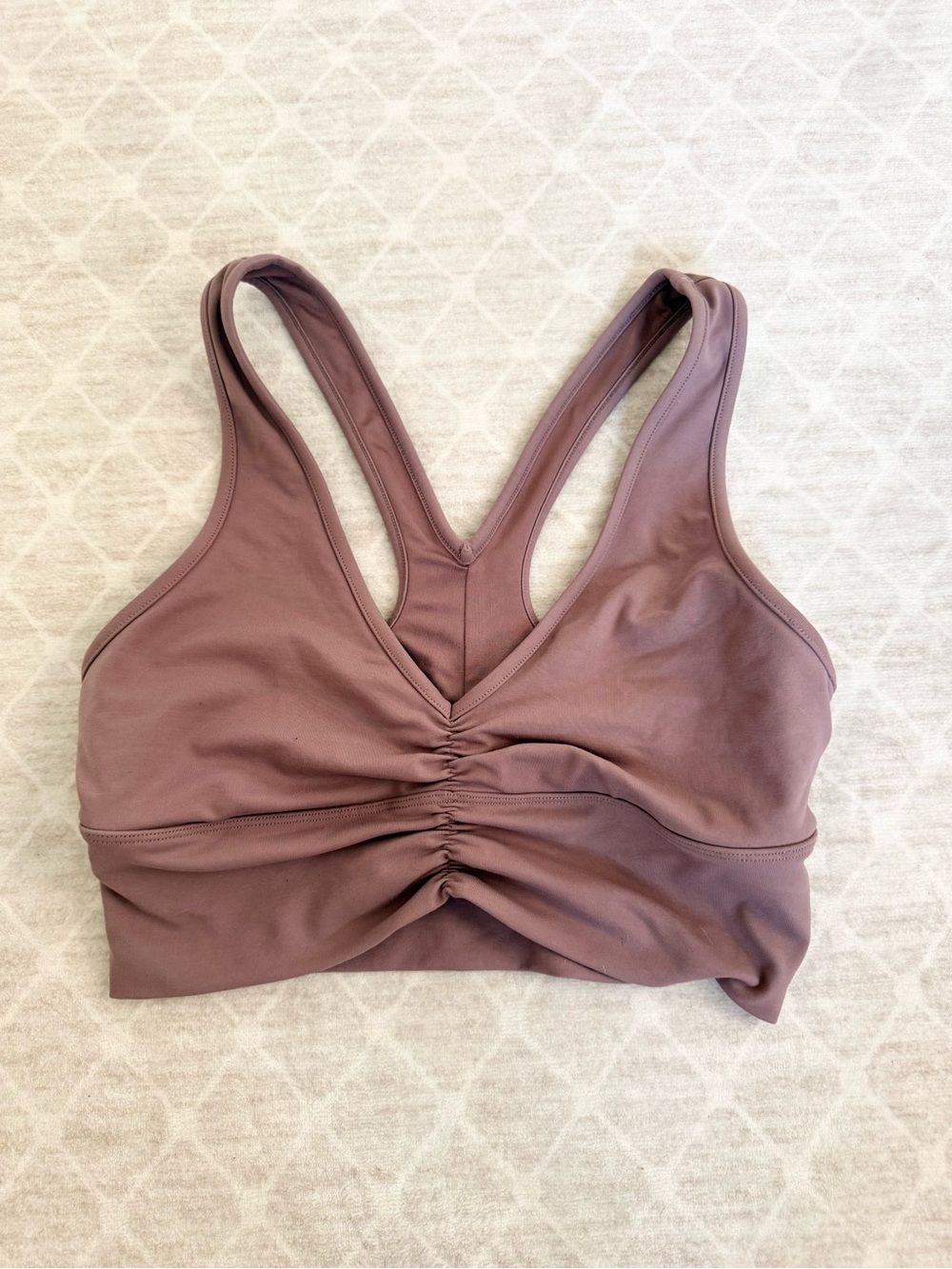 Alo Yoga Wild Thing Women's Mauve Ruched Sports Bralette Size M